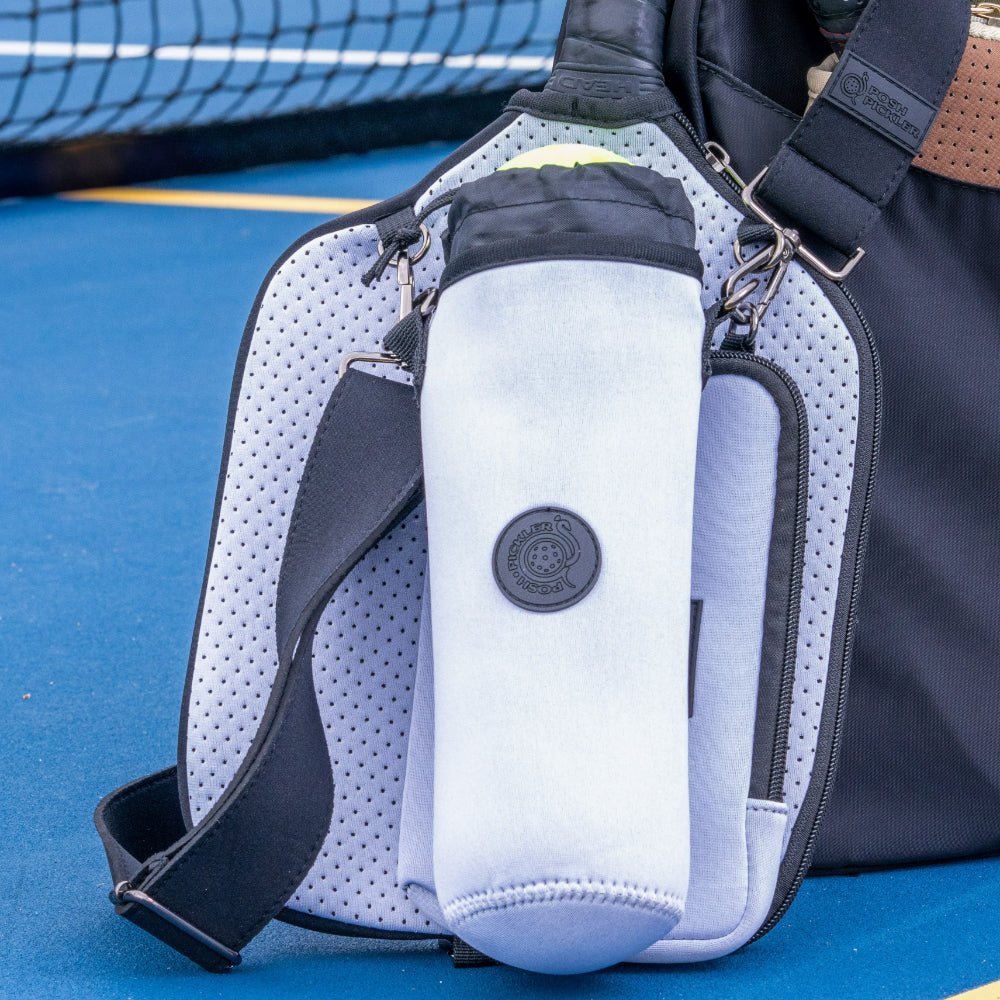 Drawstring Pickleball Ball Holder by Posh Pickler in White