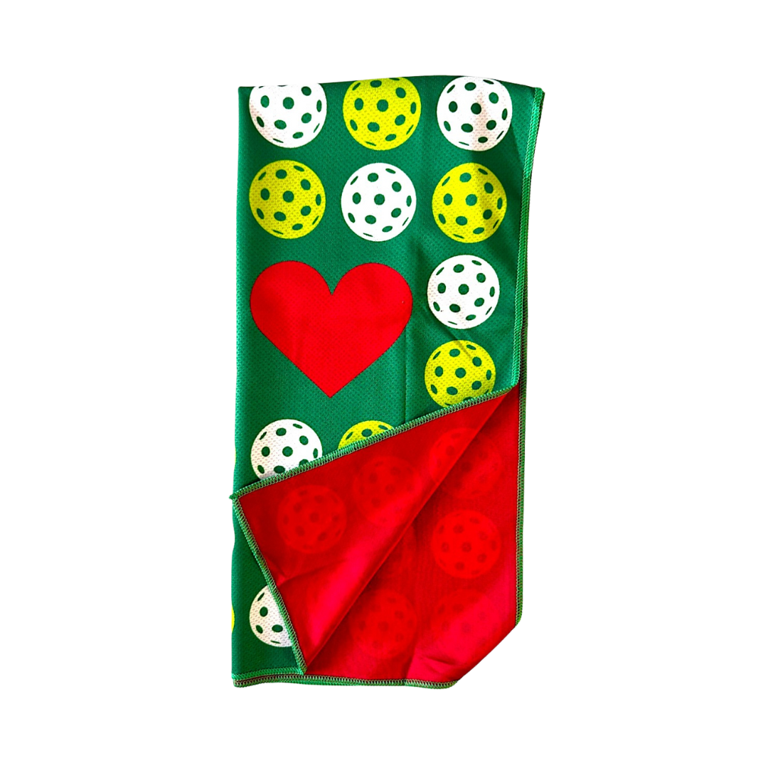 Pickleball Cooling Towel | Pickle Love Red - Posh Pickler