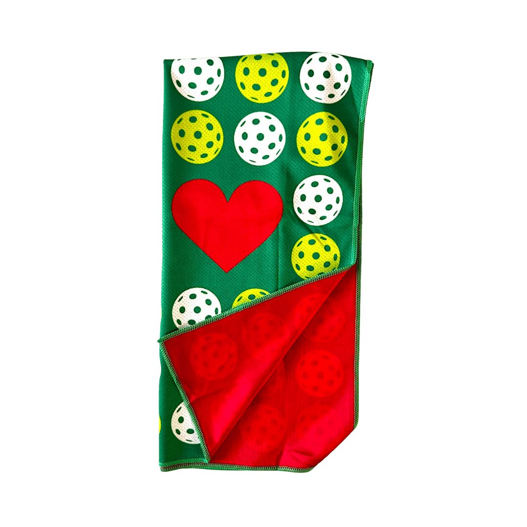 Pickleball Cooling Towel | Pickle Love Red - Posh Pickler