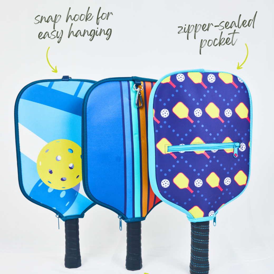 Pickleball Paddle Cover with Storage Pickle Power - Posh Pickler