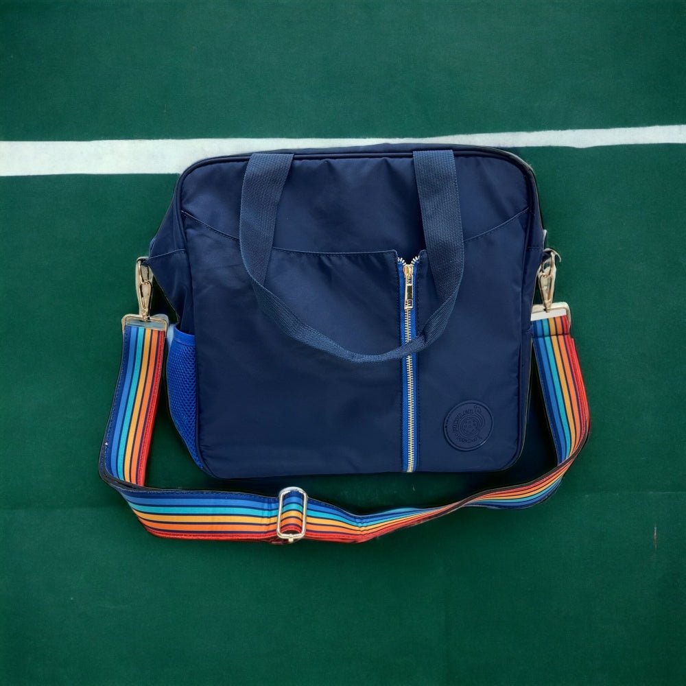 Pickleball Bag & Strap Gift Set- Navy/Vintage Victory - Posh Pickler