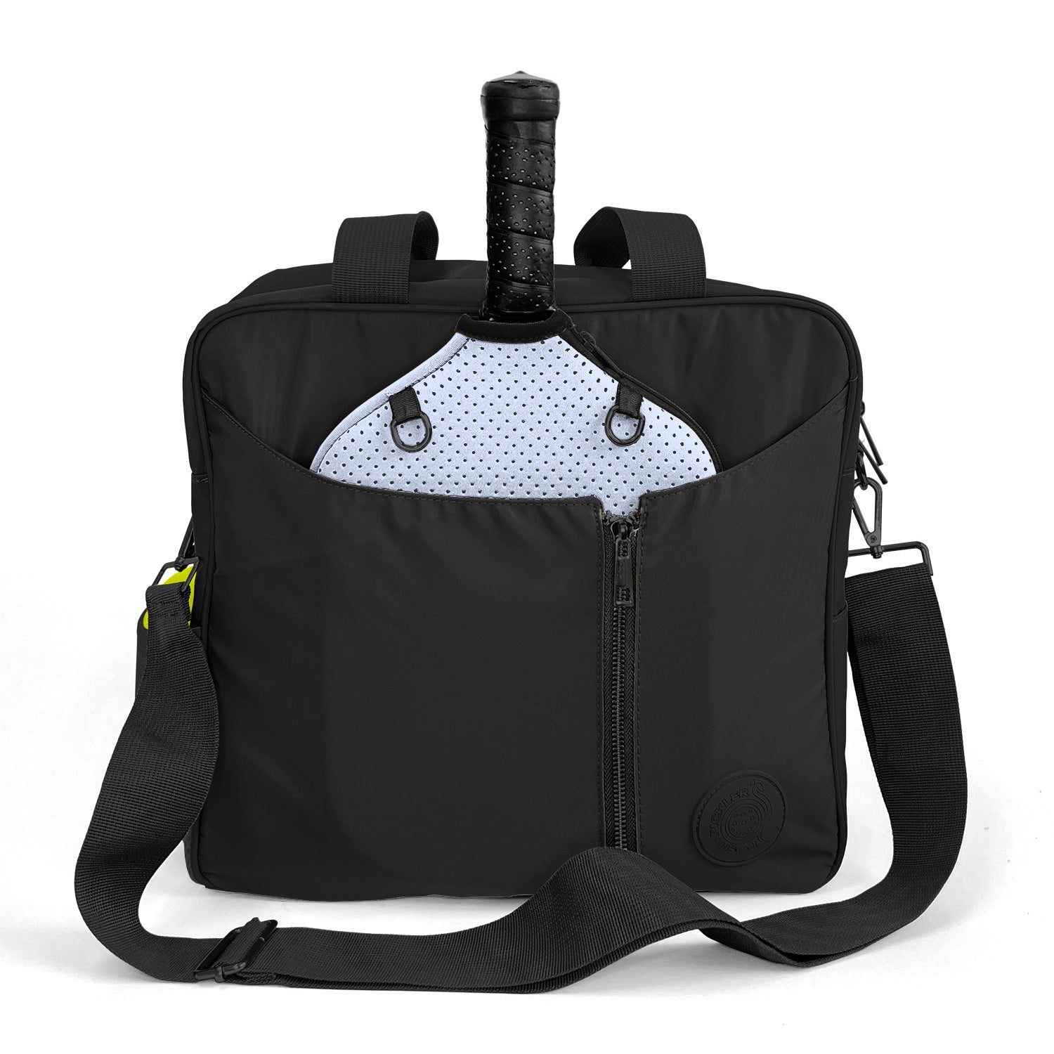 Pickleball Bag in Black with white paddle cover