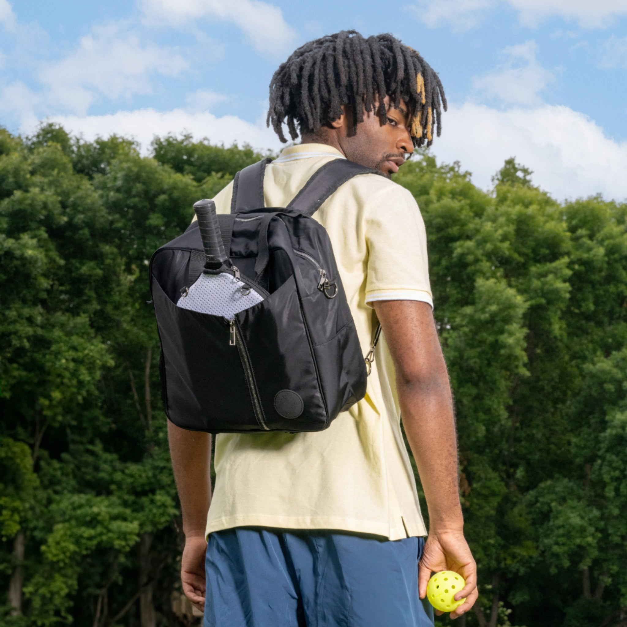 3-in-1 Pickleball Bag - Tote, Crossbody, Backpack | Black - Posh Pickler