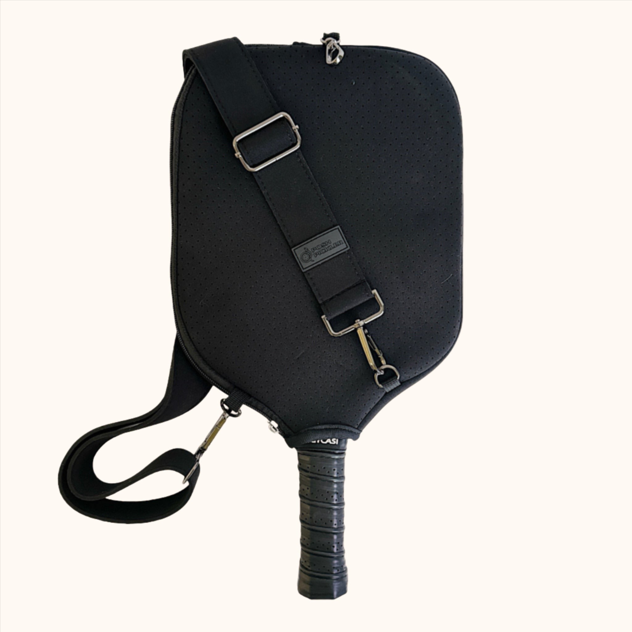 Crossbody Pickleball Paddle Cover - Black - Posh Pickler