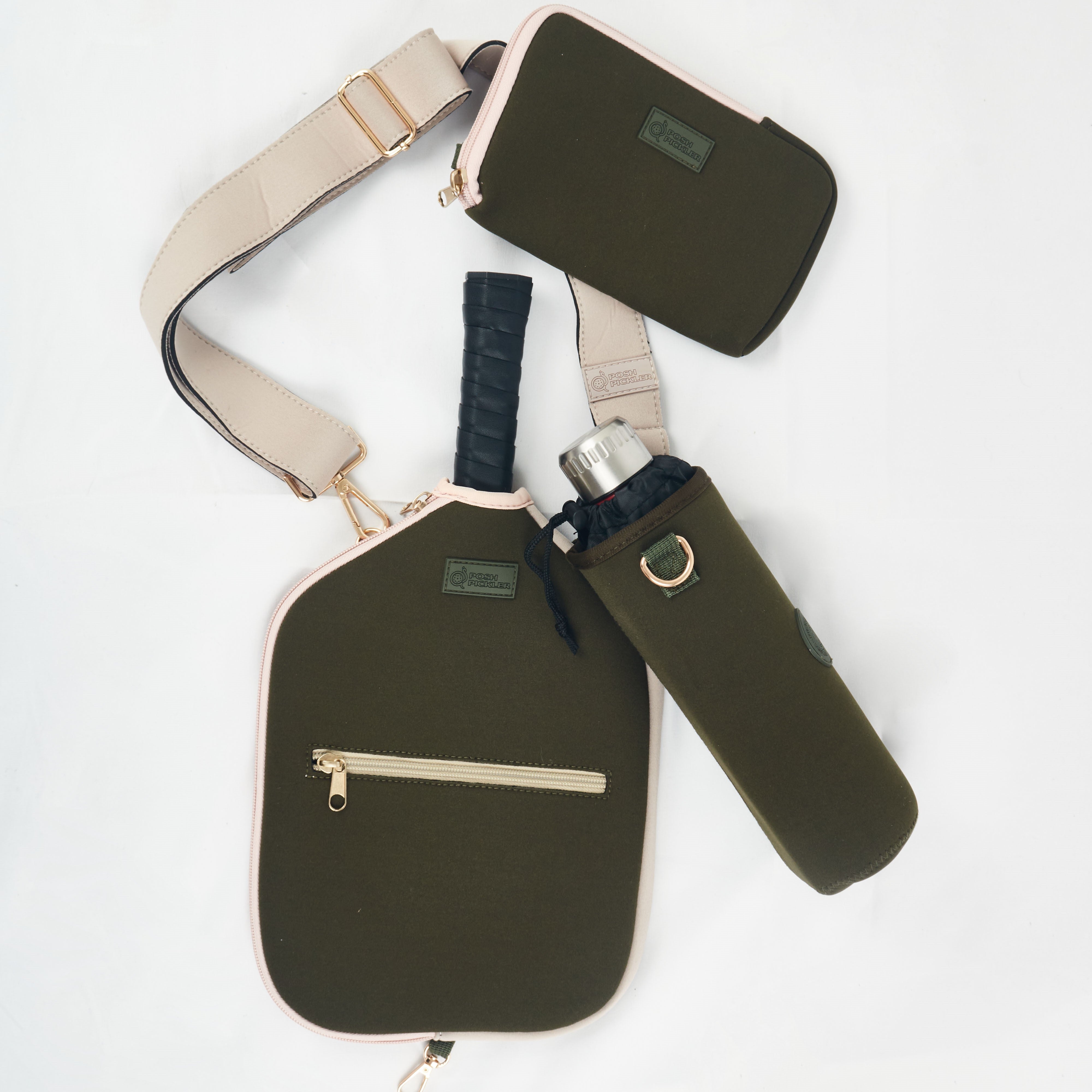Pickleball Paddle Cover and Accessories Gift Set - Green - Posh Pickler