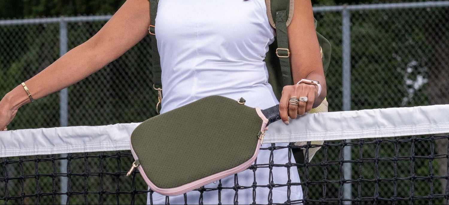 Crossbody Pickleball Paddle Cover | Green - Posh Pickler