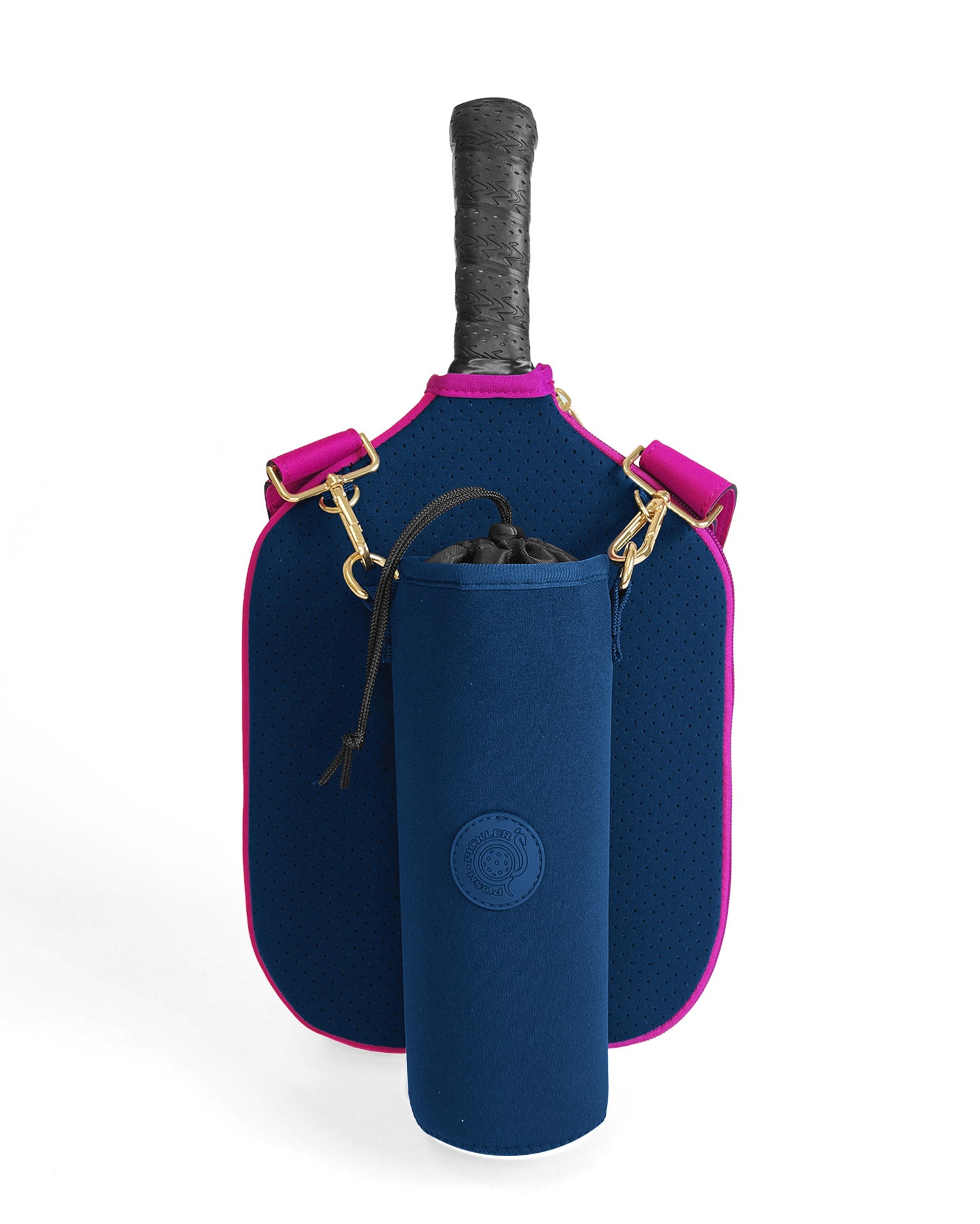 Pickleball Drawstring Pouch in Navy - Posh Pickler