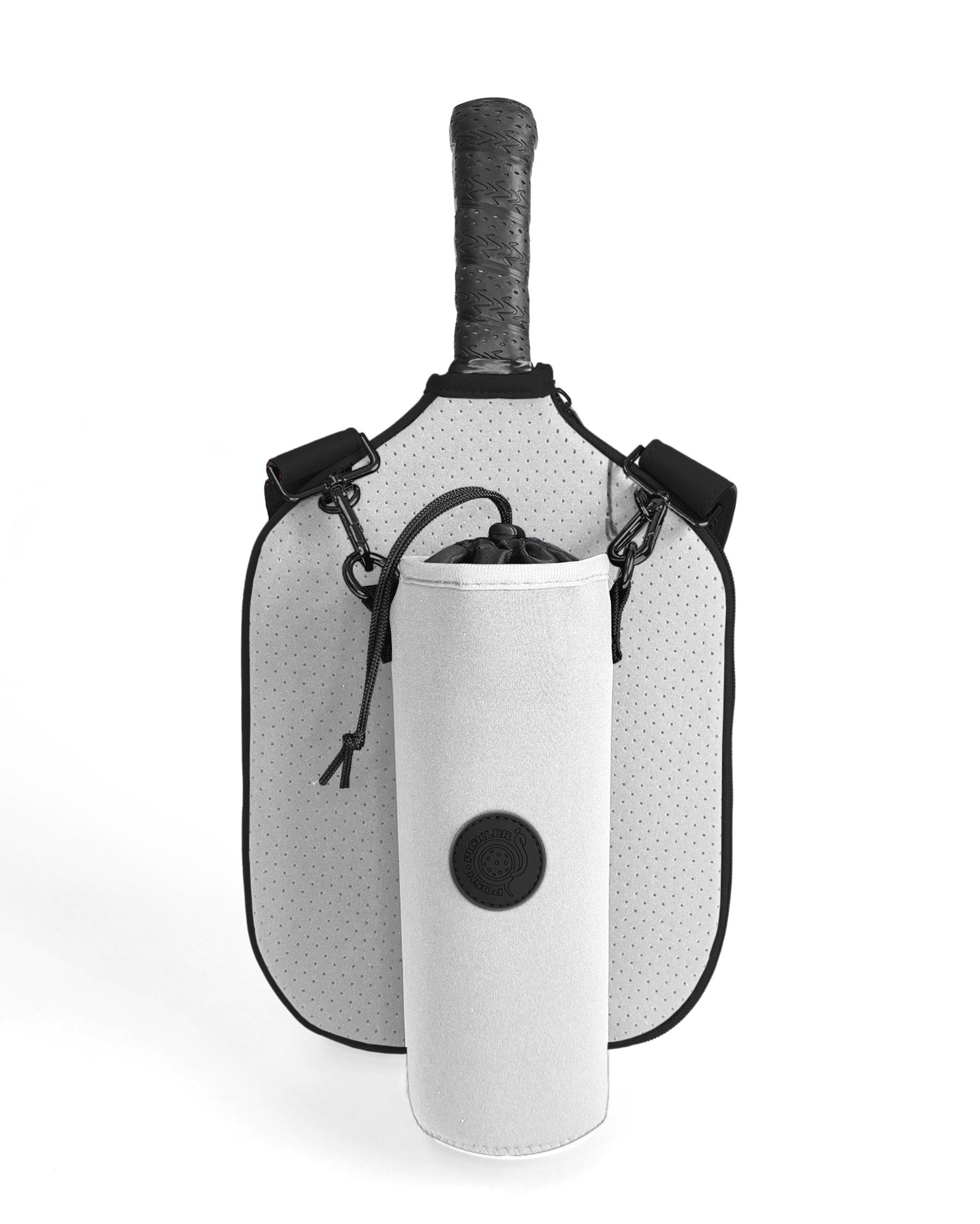 Pickleball Drawstring Pouch in Platinum - Posh Pickler