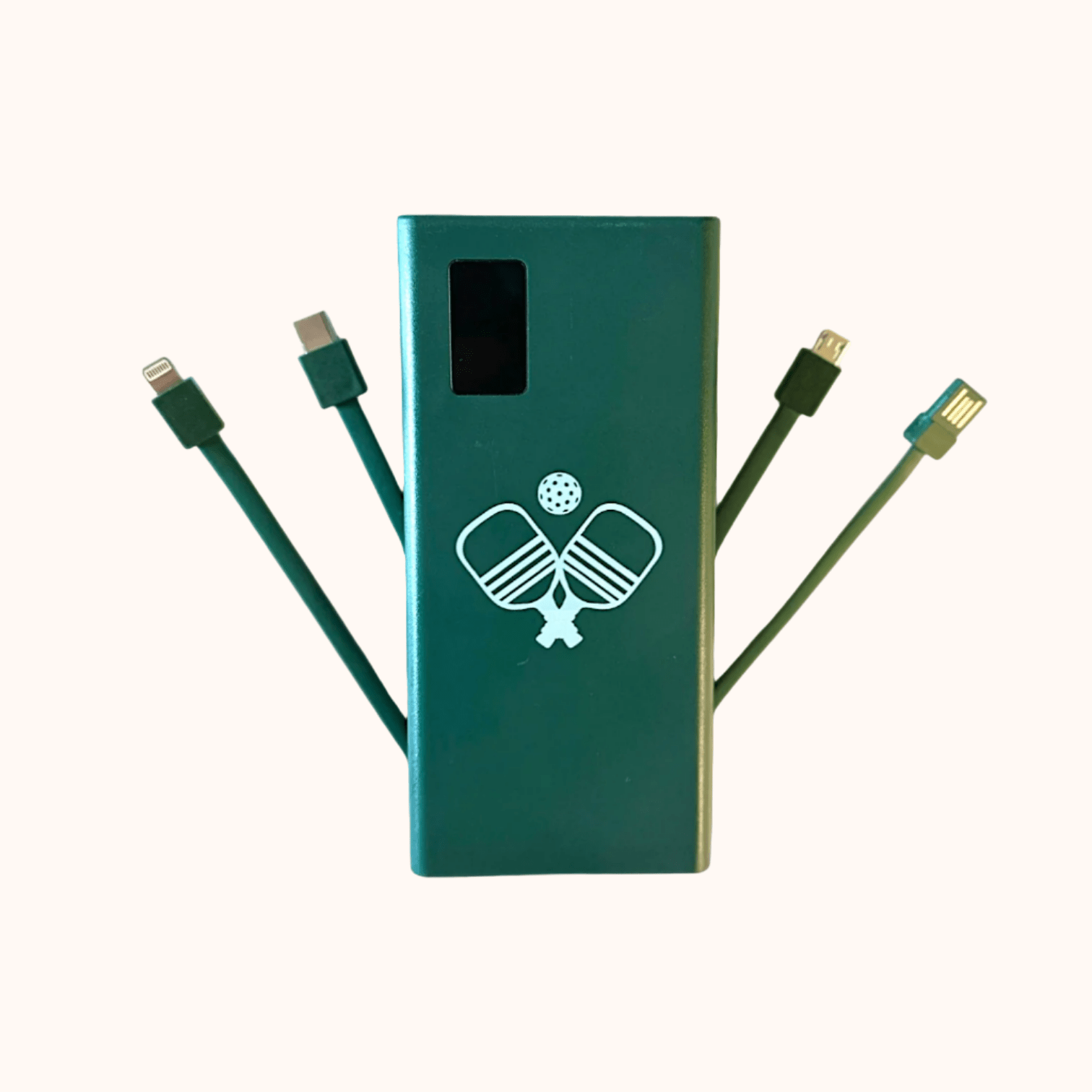 5-in-1 Portable Charger with built-in cords- Green - Posh Pickler