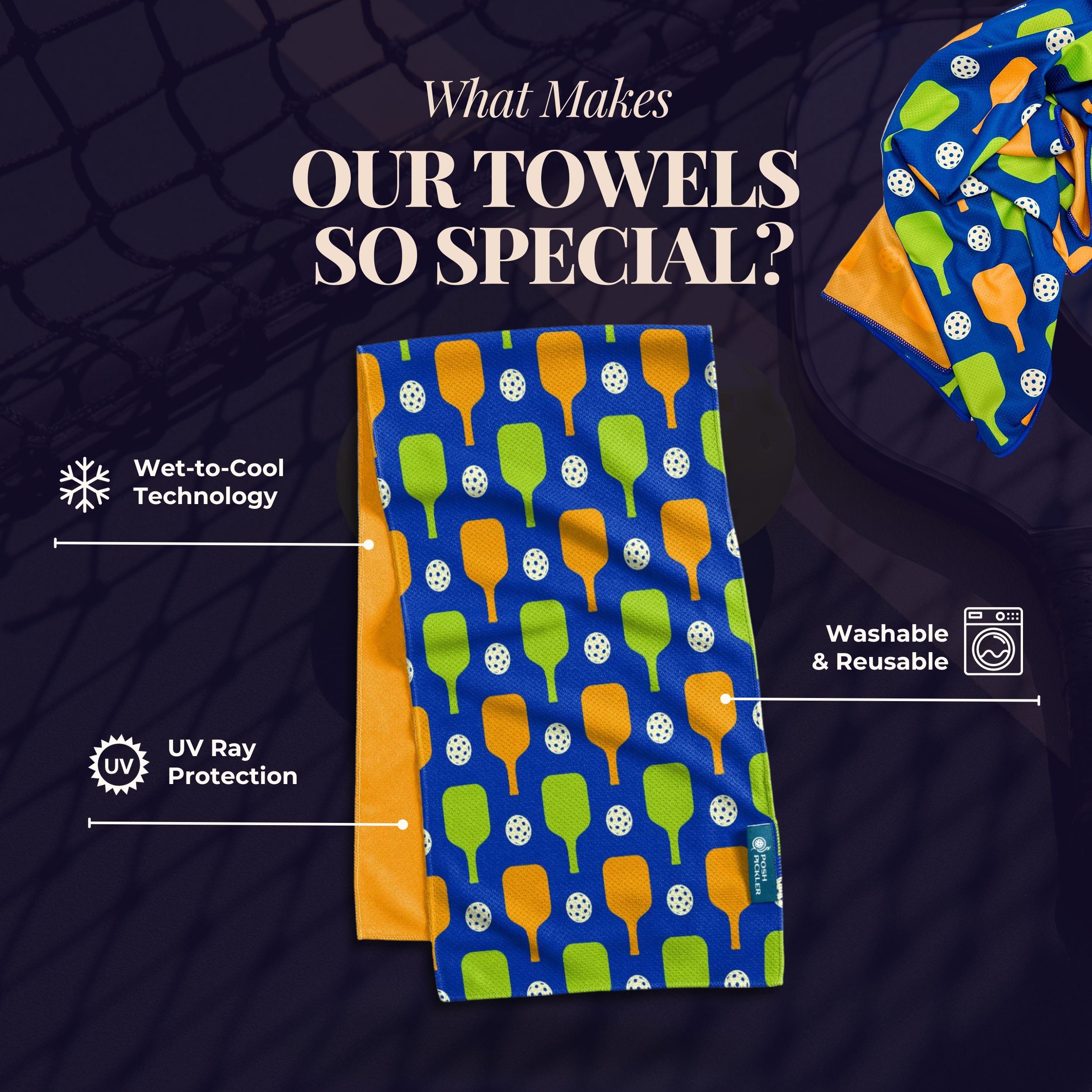 Pickleball Cooling Towel | Bold Banger - Posh Pickler