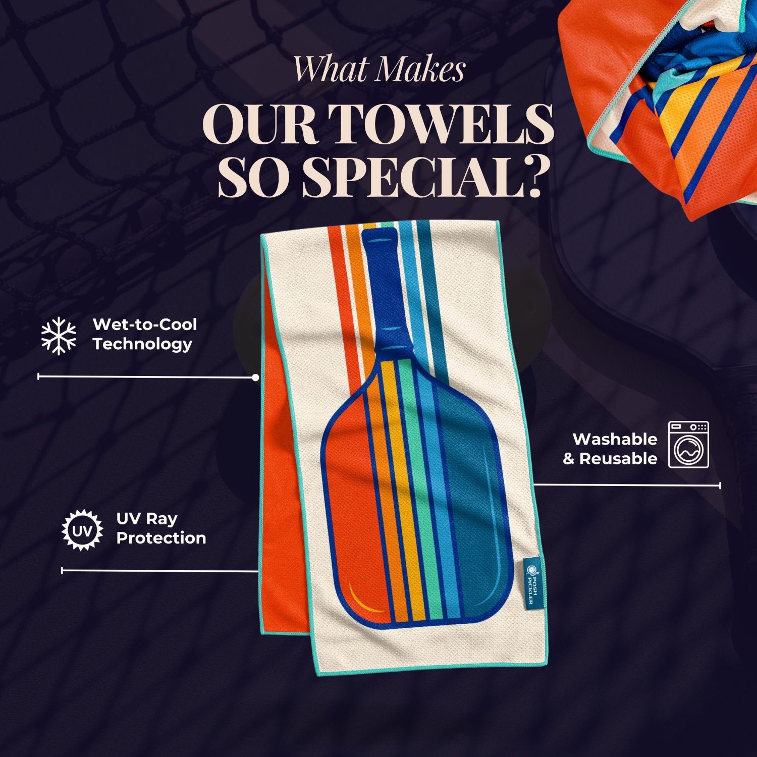 Pickleball Cooling Towel | Vintage Victory - Posh Pickler