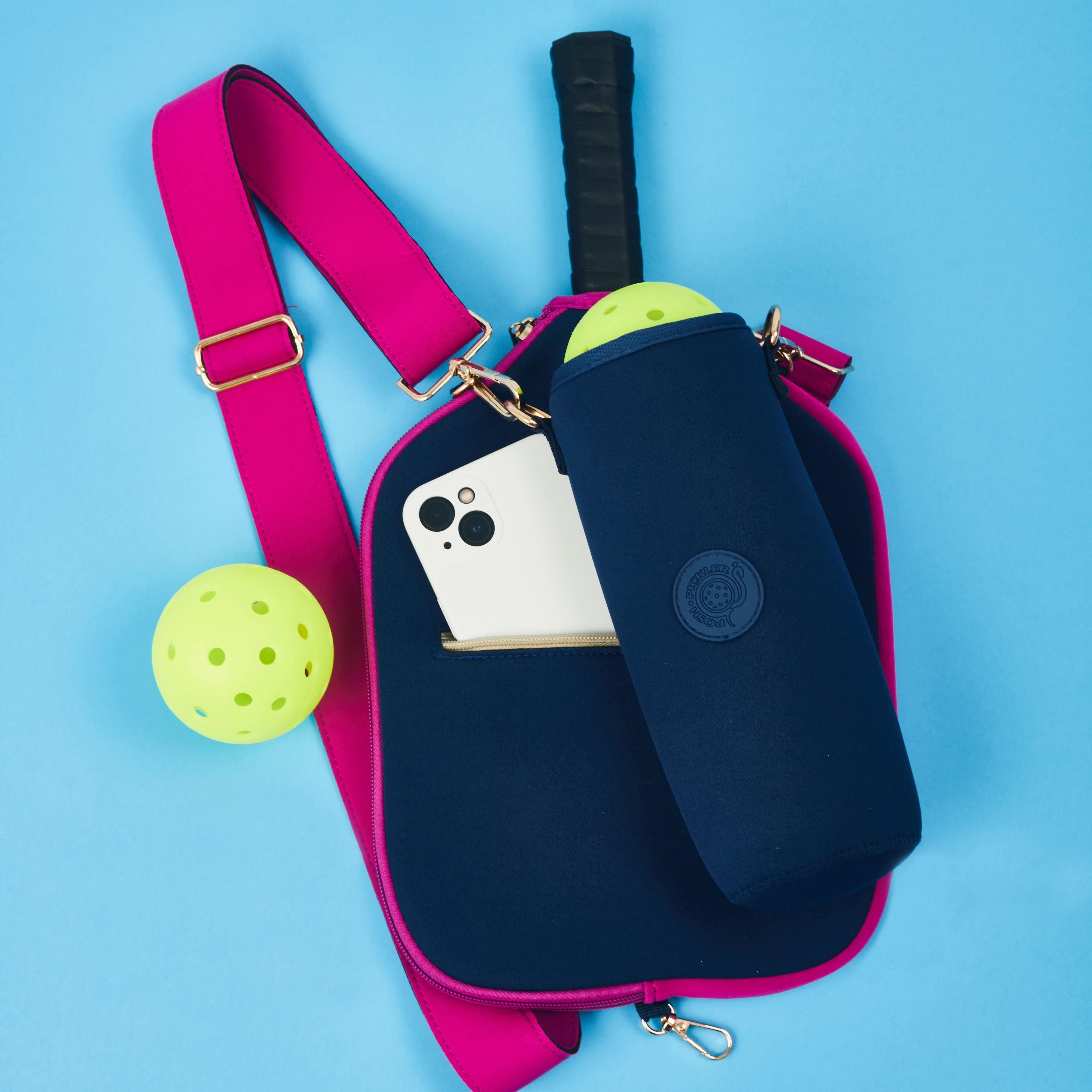 Pickleball Paddle Cover and Accessories Gift Set - Navy - Posh Pickler