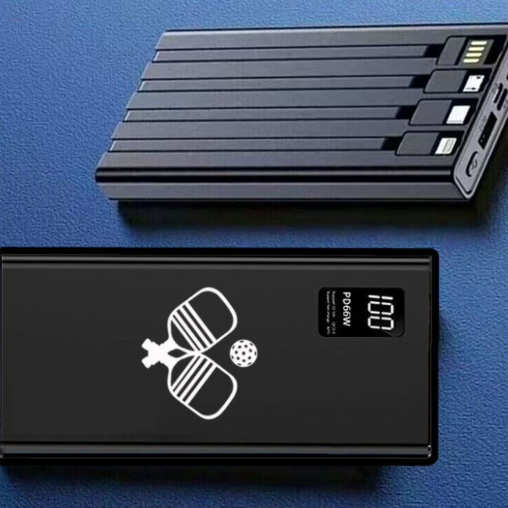 5-in-1 Portable Charger with built-in cords- Black - Posh Pickler