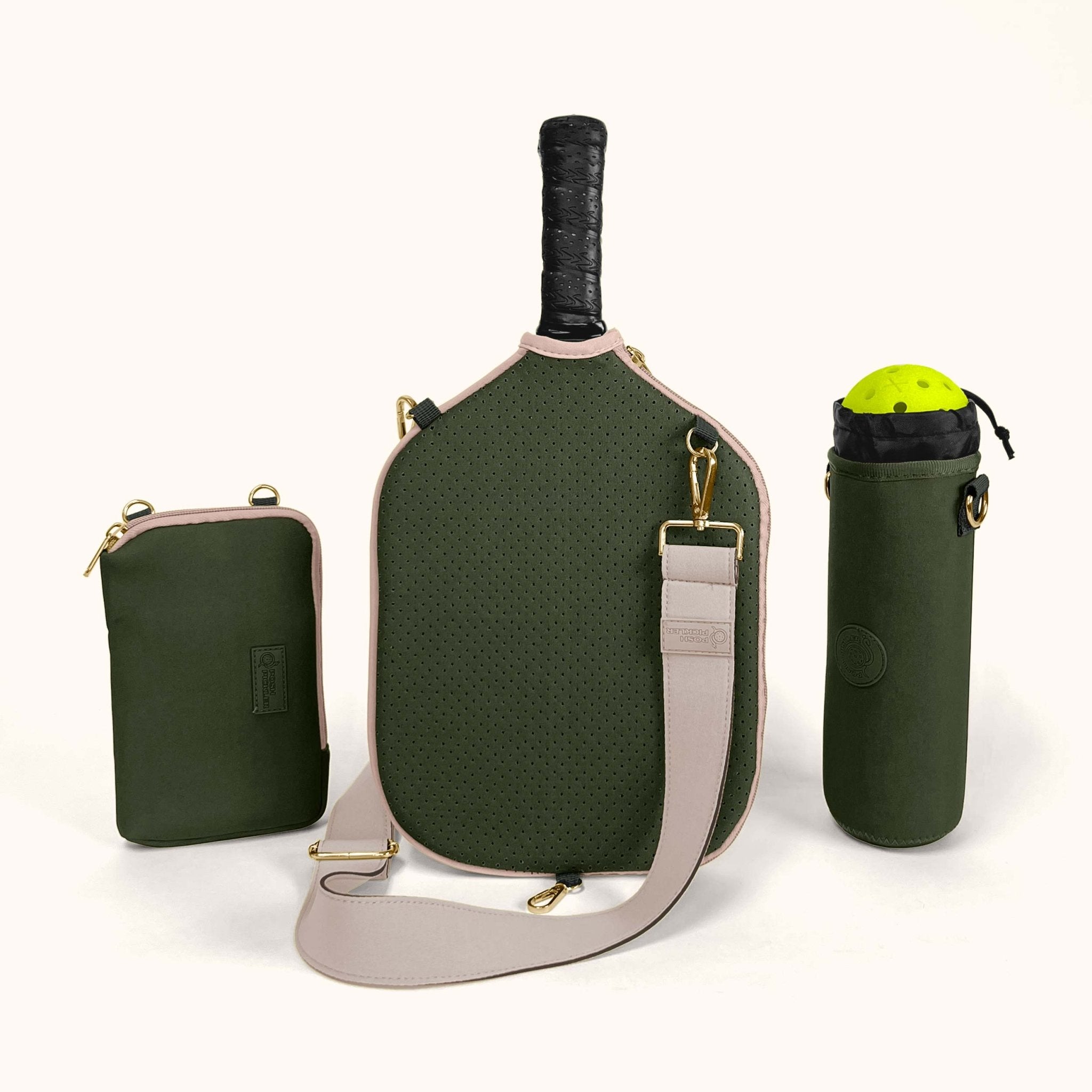 Pickleball Paddle Cover and Accessories Gift Set - Green - Posh Pickler