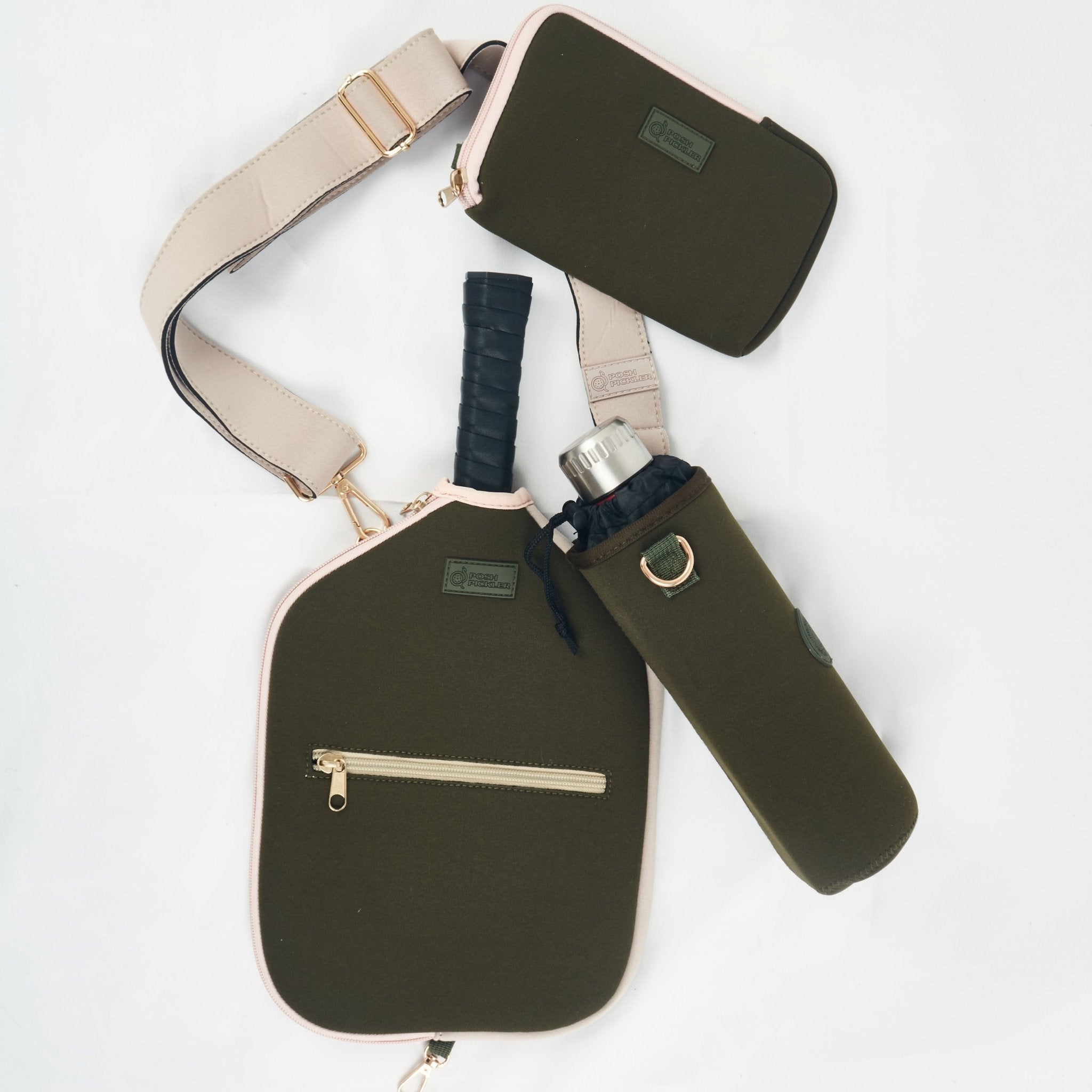 Pickleball Paddle Cover and Accessories Gift Set - Green - Posh Pickler