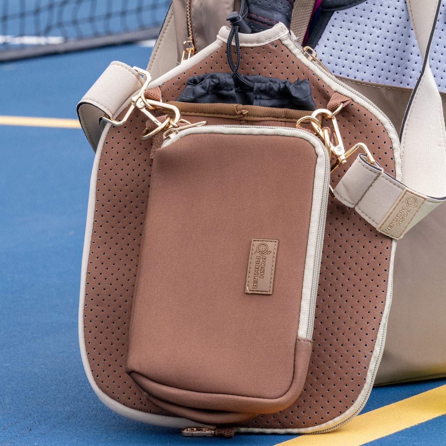 Pickleball Zipper Pouch | Brown