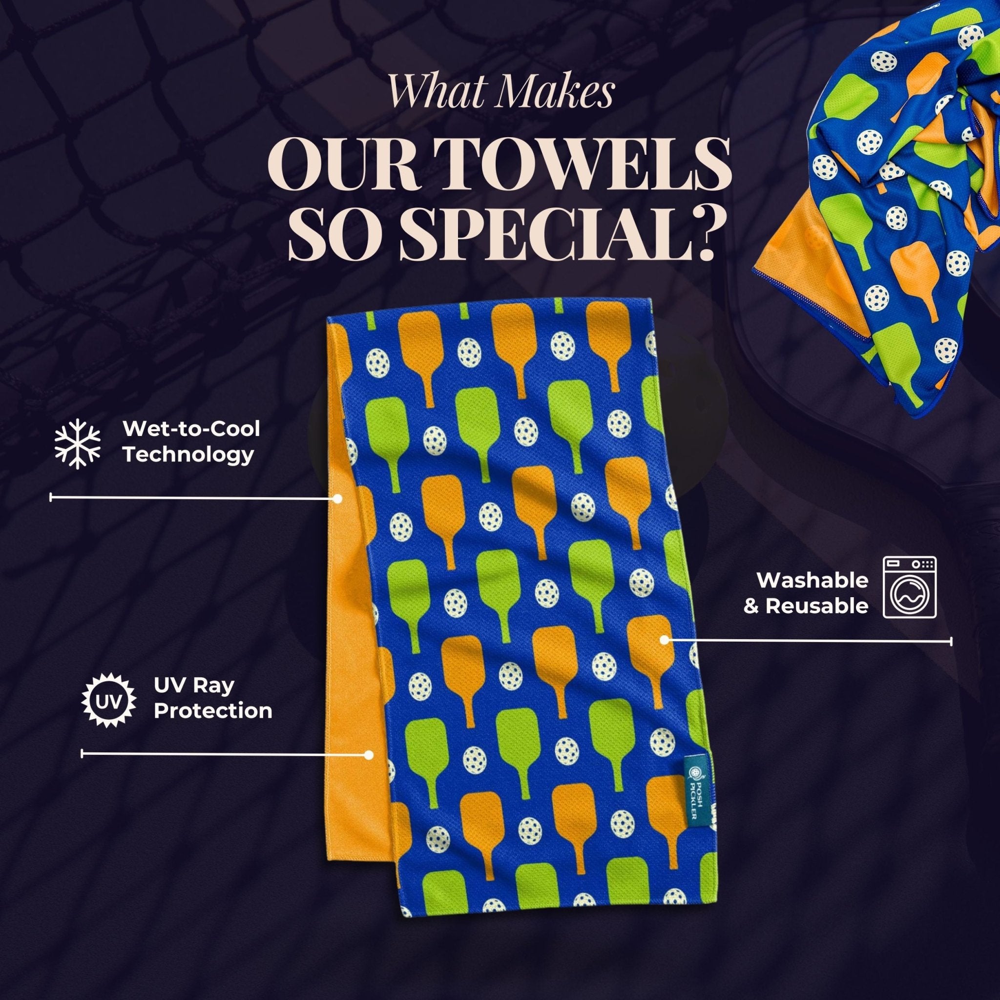 Pickleball Cooling Towel | Bold Banger - Posh Pickler